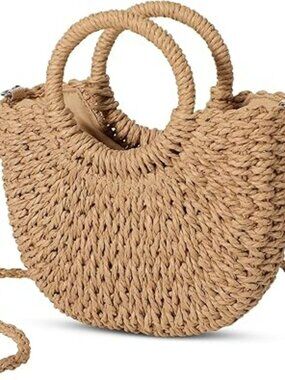 New Beach Purse Straw Crossbody Bag Boho Straw Purse Beach Bag Woven Summer